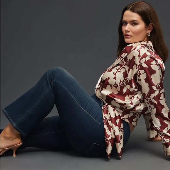 Anthropologie Blue Flare Wide Leg Jeans - Picture 2 of 10